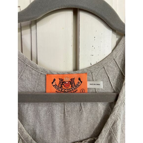 Juicy couture size 2 beige and off white linen blend dress - Picture 2 of 3